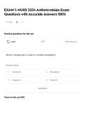 EXAM 1&colon; NURS 5334 Antimicrobials Exam Questions with Accurate Answers 100&percnt;