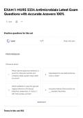 EXAM 1&colon; NURS 5334 Antimicrobials Latest Exam Questions with Accurate Answers 100&percnt;