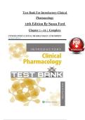 Test Bank for Introductory Clinical Pharmacology 12th Edition by Susan M&period; Ford &ndash; Nursing Pharmacology Exam Questions&comma; Answers and Rationales &vert; ISBN 9781975163730