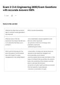 Exam 2 Civil Engineering 2800&sol;Exam Questions with Accurate Answers 100&percnt;