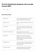 FE CIVIL EXAM&sol;Exam Questions with Accurate Answers 100&percnt;