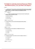 Test Bank for Analyzing American Democracy Politics  and Political Science&comma; 2e by Jon Bond &lpar;All Chapters&rpar;