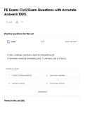 FE Exam&colon; Civil&sol;Exam Questions with Accurate Answers 100&percnt;
