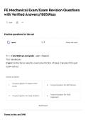 FE Mechanical Exam&sol;Exam Revision Questions with Verified Answers&sol;100&percnt;Pass