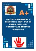LGL3702 Assignment 1 Semester 1 2026 - DUE 20 March 2026&semi; 100&percnt; CORRECT AND TRUSTED SOLUTIONS
