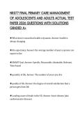 NR577 FINAL PRIMARY CARE MANAGEMENT OF ADOLESCENTS AND ADULTS ACTUAL TEST PAPER 2026 QUESTIONS WITH SOLUTIONS GRADED A&plus;