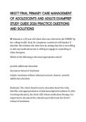 NR577 FINAL PRIMARY CARE MANAGEMENT OF ADOLESCENTS AND ADULTS EXAMPREP STUDY GUIDE 2026 PRACTICE QUESTIONS AND SOLUTIONS