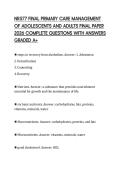 NR577 FINAL PRIMARY CARE MANAGEMENT OF ADOLESCENTS AND ADULTS FINAL PAPER 2026 COMPLETE QUESTIONS WITH ANSWERS GRADED A&plus;