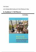 Test Bank for Active Reading Skills&colon; Reading and Critical Thinking in College&comma; 3rd edition By Kathleen T&period; McWhorter&comma; Brette M&period; Sember&comma;  Chapter 1-12 &vert; All Chapters