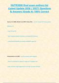 NUTR3000 final exam authors list &lpar;Latest Update 2026 2027&rpar; Questions & Answers -Grade A- 100- Correct