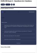 NURS 310 Exam 2 &ndash; Questions & A&plus; Solutions