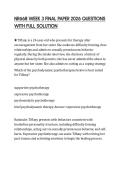 NR668 WEEK 3 FINAL PAPER 2026 QUESTIONS WITH FULL SOLUTION