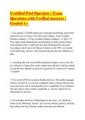 Certified Pool Operator &vert; Exam Questions with Verified Answers &vert; Graded A&plus;