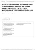 WGU C213 Pre-assessment &lpar;Accounting&rpar; Exam &vert;&vert; 2026 &lpar;Actual Exam&rpar; Questions with verified Answers &vert; FREQUENTLY MOST TESTED QUESTIONS AND VERIFIED SOLUTIONS &commat; 2026