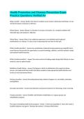 Health Promotion and Disease Prevention Exam Practice Questions Verified A&plus;