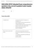 2025-2026 NFHS Volleyball Exam comprehensive questions fully solved & updated &lpar;Latest Update 2026&rpar; UPDATE&excl;&excl;