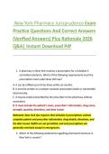 New York Pharmacy Jurisprudence Exam  Practice Questions And Correct Answers  &lpar;Verified Answers&rpar; Plus Rationale 2026  Q&A&vert; Instant Download Pdf 