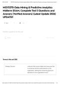 MISY5370-Data Mining & Predictive Analytics Midterm EXAM&comma; Complete Test &vert;&vert; Questions and Answers &lpar;Verified Answers&rpar; &lpar;Latest Update 2026&rpar; UPDATE&excl;&excl;  