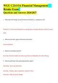 WGU C214 OA Financial Management   Retake Exam     Questions and Answers 20262027