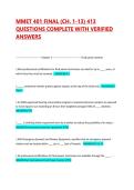 MMET 401 FINAL &lpar;CH&period; 1-13&rpar; 413 QUESTIONS COMPLETE WITH VERIFIED ANSWERS 