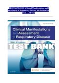 TESTBANK FOR Clinical Manifestations and Assessment of Respiratory Disease 8th Edition by Terry R&period; Des Jardins
