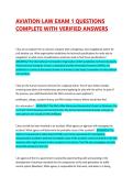 AVIATION LAW EXAM 1 QUESTIONS COMPLETE WITH VERIFIED ANSWERS