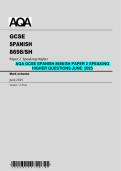 AQA GCSE Spanish 8698&sol;SH Paper 2 &ndash; Speaking Higher Tier Exam Questions &lpar;June 2025&rpar;
