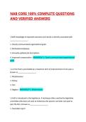 NAB CORE 100&percnt; COMPLETE QUESTIONS AND VERIFIED ANSWERS 