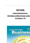 Test Bank for Understanding Business&comma; 13th Edition by William Nickels&comma; Jim McHugh&comma; Susan Mc&vert;&vert;ISBN&comma; 978-1260894851&vert;&vert;Chapters 1-20&vert;&vert;Complete Guide A&plus;