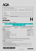 AQA GCSE Spanish 8698&sol;WH Paper 4 &ndash; Writing Higher Tier Exam Questions &lpar;June 2025&rpar;