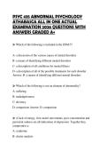 PSYC 435 ABNORMAL PSYCHOLOGY ATHABASCA ALL IN ONE ACTUAL EXAMINATION 2026 QUESTIONS WITH ANSWERS GRADED A&plus;