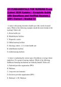 ATI FUNDAMENTALS FOR NURSING Exam &lpar;Latest 2026 Update&rpar; &vert; Complete Guide with Questions and Verified Answers &vert; 100&percnt; Correct &vert; Graded A&plus;