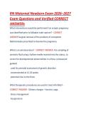 RN Maternal Newborn Exam 2026&ndash;2027   Exam Questions and Verified CORRECT  ANSWERs  