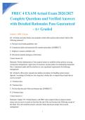 FREC 4 EXAM Actual Exam 2026&sol;2027 Complete Questions and Verified Answers with Detailed Rationales Pass Guaranteed - A&plus; Graded