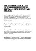PSYC 435 ABNORMAL PSYCHOLOGY NOTES AND TRIAL EXAMS PRACTICE SCRIPT 2026 QUESTIONS WITH ANSWERS GRADED A&plus;