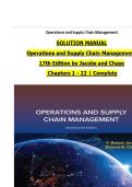 Test Bank - Operations and Supply Chain Management&comma; 17th Edition &lpar; Robert Jacobs&comma; 2024&rpar; Chapters 1 - 22 &vert; All Chapters