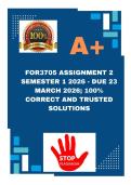 FOR3705 Assignment 2 Semester 1 2026 - DUE 23 March 2026&semi; 100&percnt; CORRECT AND TRUSTED SOLUTIONS