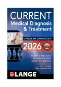 Test Bank for CURRENT Medical Diagnosis & Treatment 2026 &lpar;65th Edition&rpar; &ndash; Chapter 1 Questions & Answers &vert; 2026 Updated Study Guide