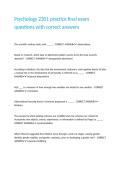 Psychology 2301 practice final exam questions with correct answers