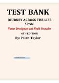 Test Bank for Journey Across the Life Span&colon; Human Development and Health Promotion&comma; 6th Edition &ndash; Complete Questions & Answers Study Guide &vert; 2026 Updated
