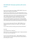 NIU NURS 304- Final exam questions with correct answers
