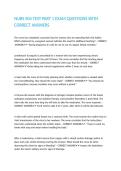 NURS 304 TEST PART 1 EXAM QUESTIONS WITH CORRECT ANSWERS&period;