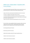 NR304- Exam 1 Edapts Week 1-3 Questions With Correct Answers 