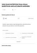 WGU D440 NUTRITION FINAL EXAM QUESTIONS AND ACCURATE ANSWERS
