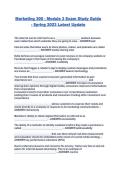 Marketing 300 - Module 3 Exam Study Guide - Spring 2023 Latest Update