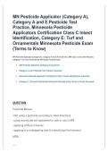 MN Pesticide Applicator Category A and E&comma; Class C Insect Identification Complete Study Guide Questions and Answers 2025&sol; 2026