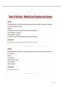 Rules of the Road - Module Exam Questions and Answers