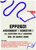 EPP2601 Assignment 1 Semester 1 Memo &vert; Due 20 March 2026