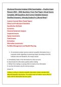 Chartered Financial Analyst &lpar;CFA&rpar; Examination &ndash; Practice Exam Newest 2025 &ndash; 2026 Questions From Past Papers Actual Exams Complete 100 Questions And Correct Detailed Answers  &lpar;Verified Answers&rpar; &vert;Already Graded A&plus;&vert;&vert;Brand New&excl;&excl;