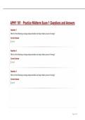 APHY 101 Final Exam Questions and Answers